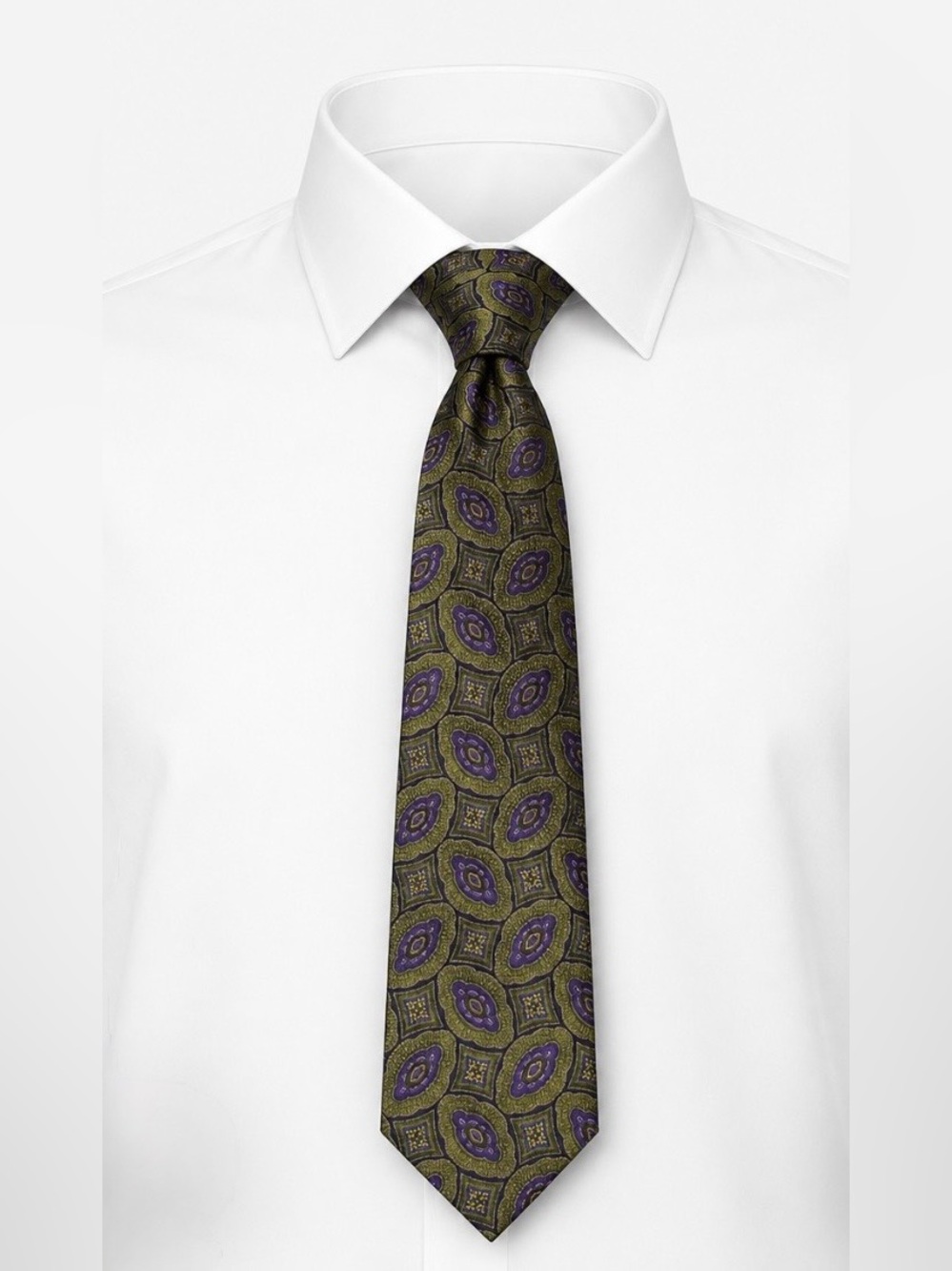 Cristalle Laurel silk tie
